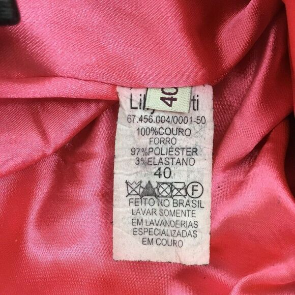 Lilly Sarti Lambskin Leather Moto Pants Size 40 Black Gold Designer Brazil - Picture 10 of 11